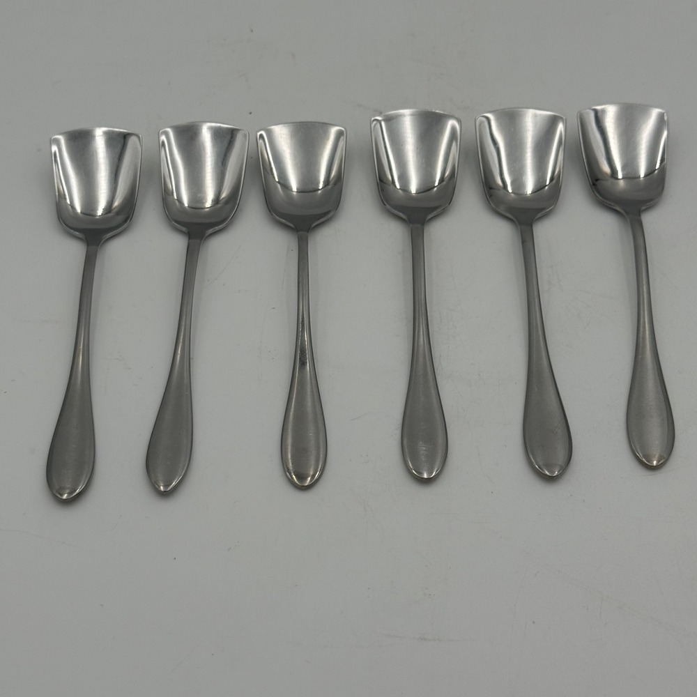 Silit Crominox SS Ice Cream Spoons Square Spade Bowl Set of 6 Vintage